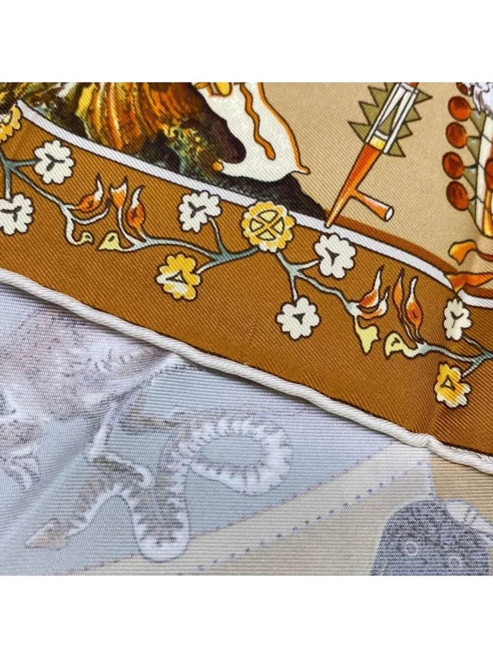 Hermes Scarf Carre 90 Yellow Mythologies Des Hommes